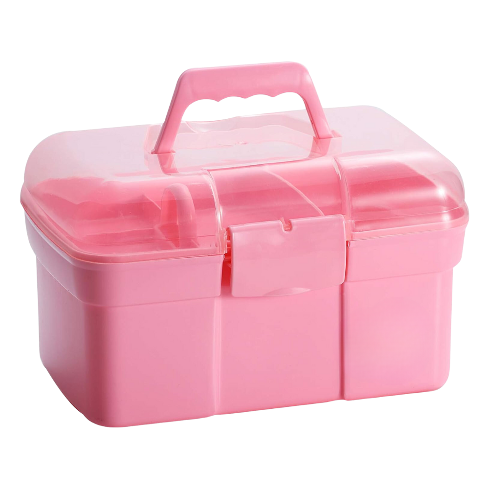 Caja Organizadora de Plástico Color Rosa